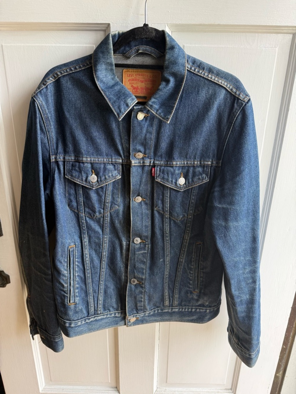 Levi's Dark Blue Denim Jacket with Button Front